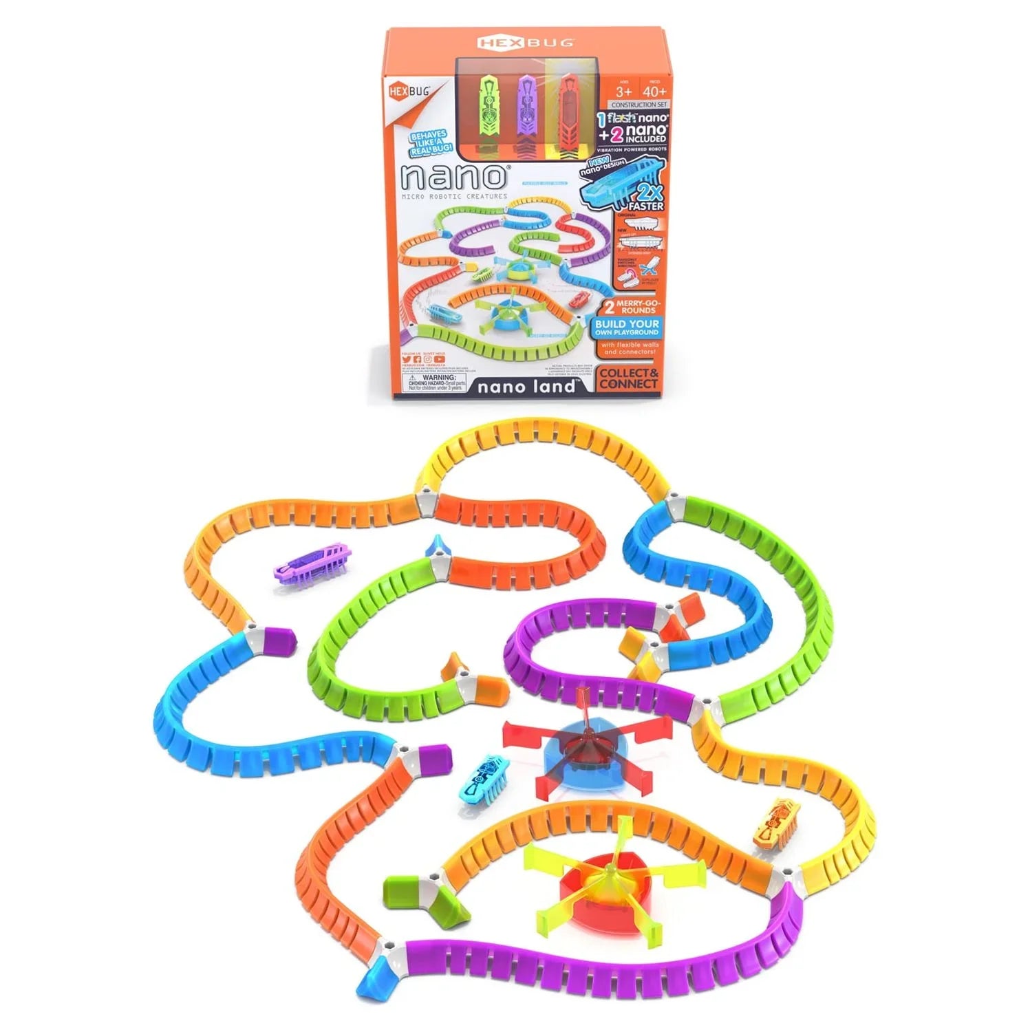 Batteries Flash - Over - Included - own - Playset and Pieces Sensory for Colorful 40 Playground Nano Mold Land Your Kids Multicolor HEXBUG Nano