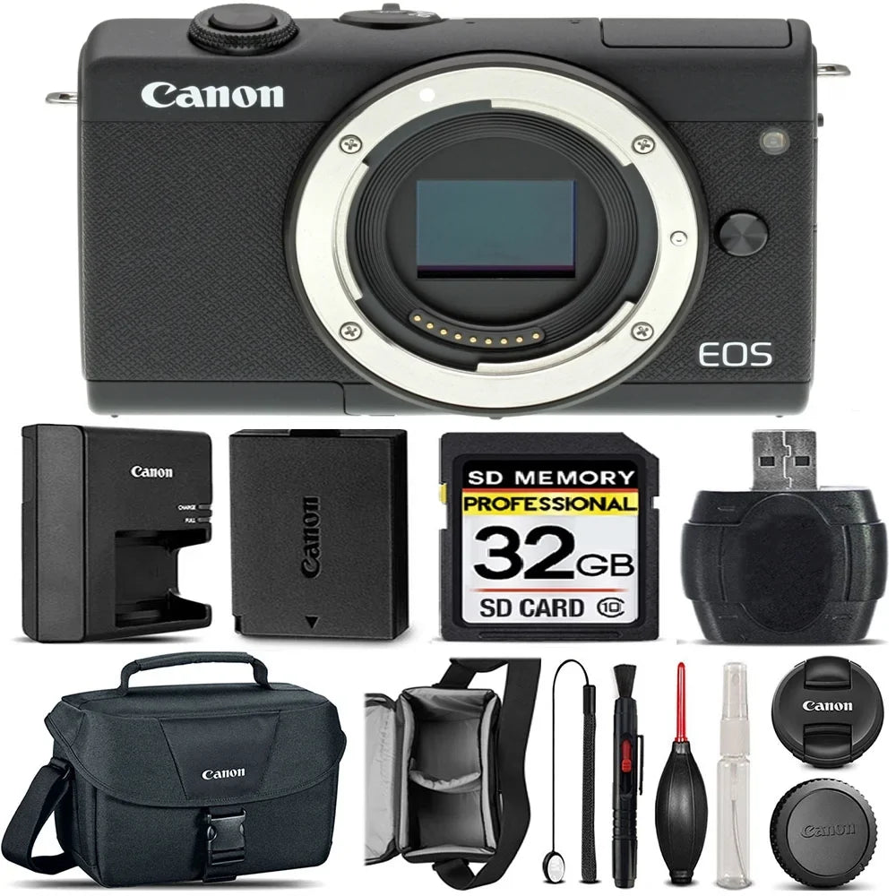 Card 32GB (Body Lens 10 Memory Cap Reader + + Bag Camera Version - + EOS Canon Only) Shoulder Class Canon DSLR Canon 100ES Card + EOS Holder International M200