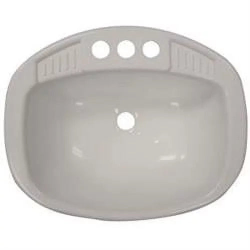 17 Single LaSalle Poly Bristol Bathroom x Lavatory Oval Sink, 16270PWA RV 20 in. White