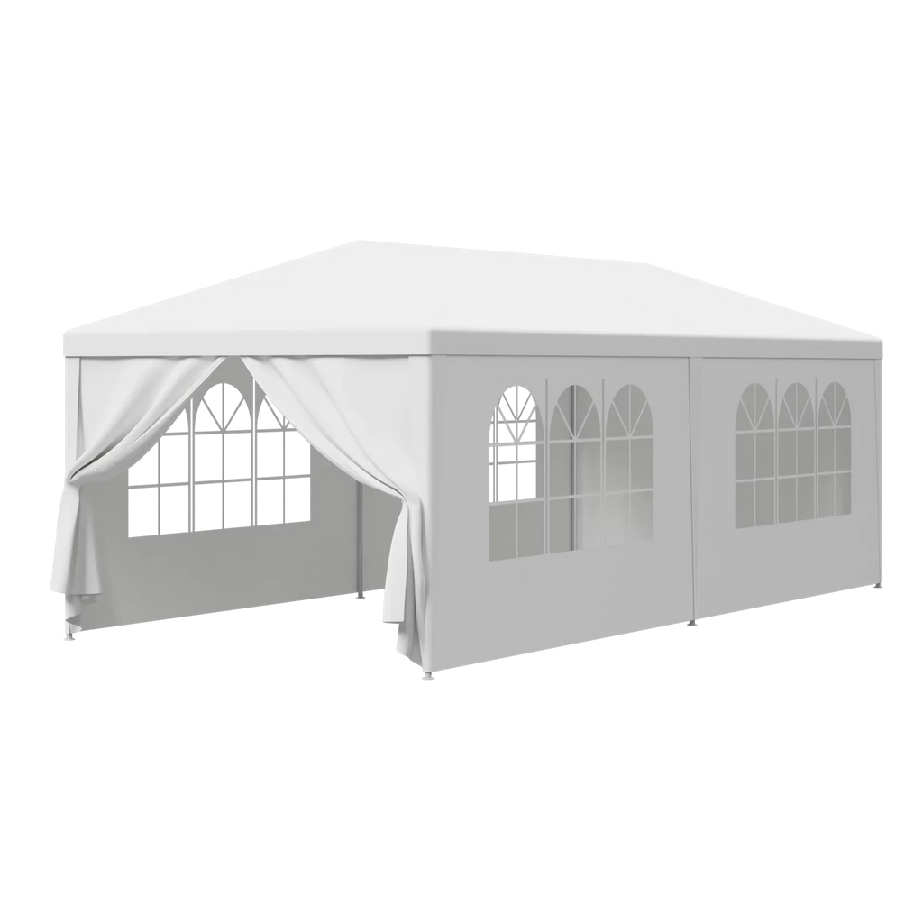 10'x20' Walls, Party Outdoor 8.00, White Canopies Event Side Tent Gazebo Zeny Pavilion 6 Wedding Canopy with