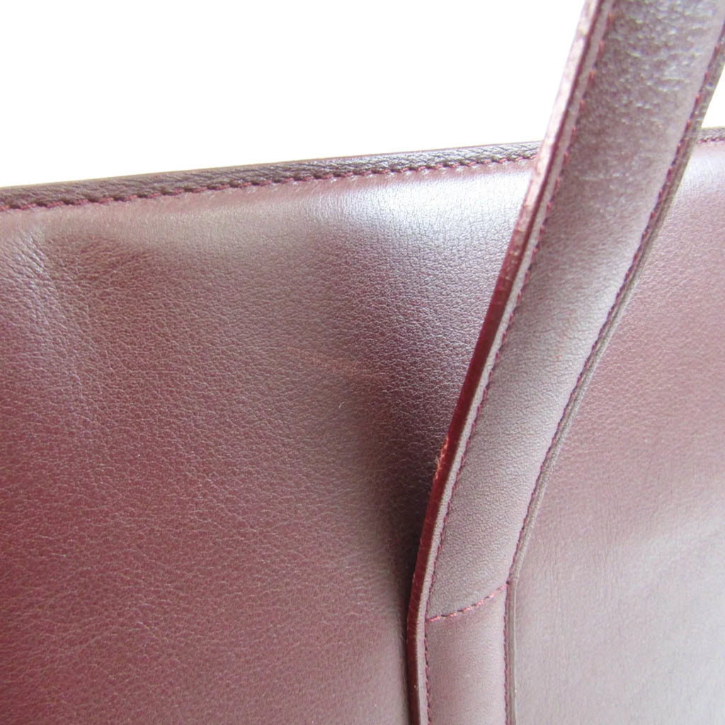 Bag Pre-Owned Tote Cabochon (Good) Cartier Women's Bordeaux Leather