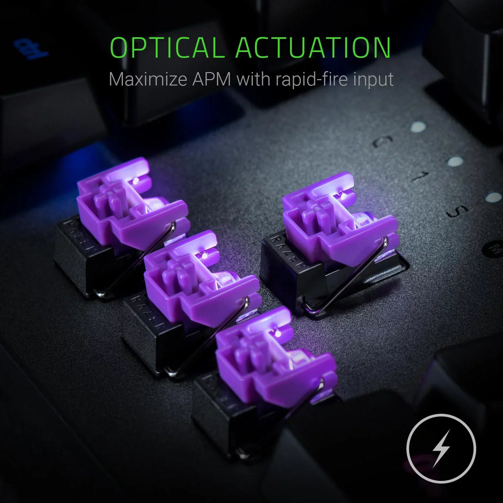On-Board Memory Razer Huntsman Keystrokes & Gaming 100 - Opto-Mechanical Storage Million - Switch Cloud and Durability up Light of - Clicky Keyboard Hybrid to