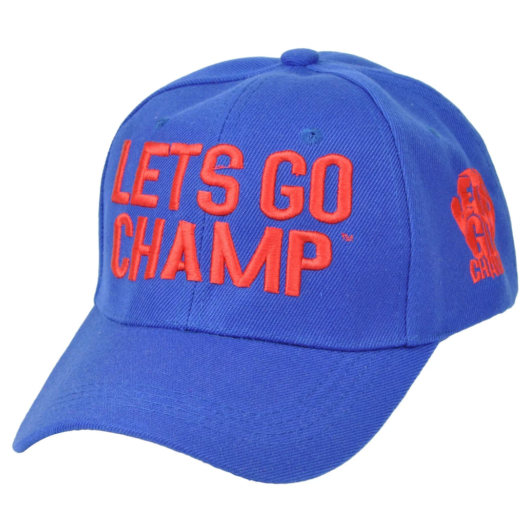 Champ Cannon Briggs Go Hat Cap Adjustable Shannon Lets Bill Red Boxer Curved Blue