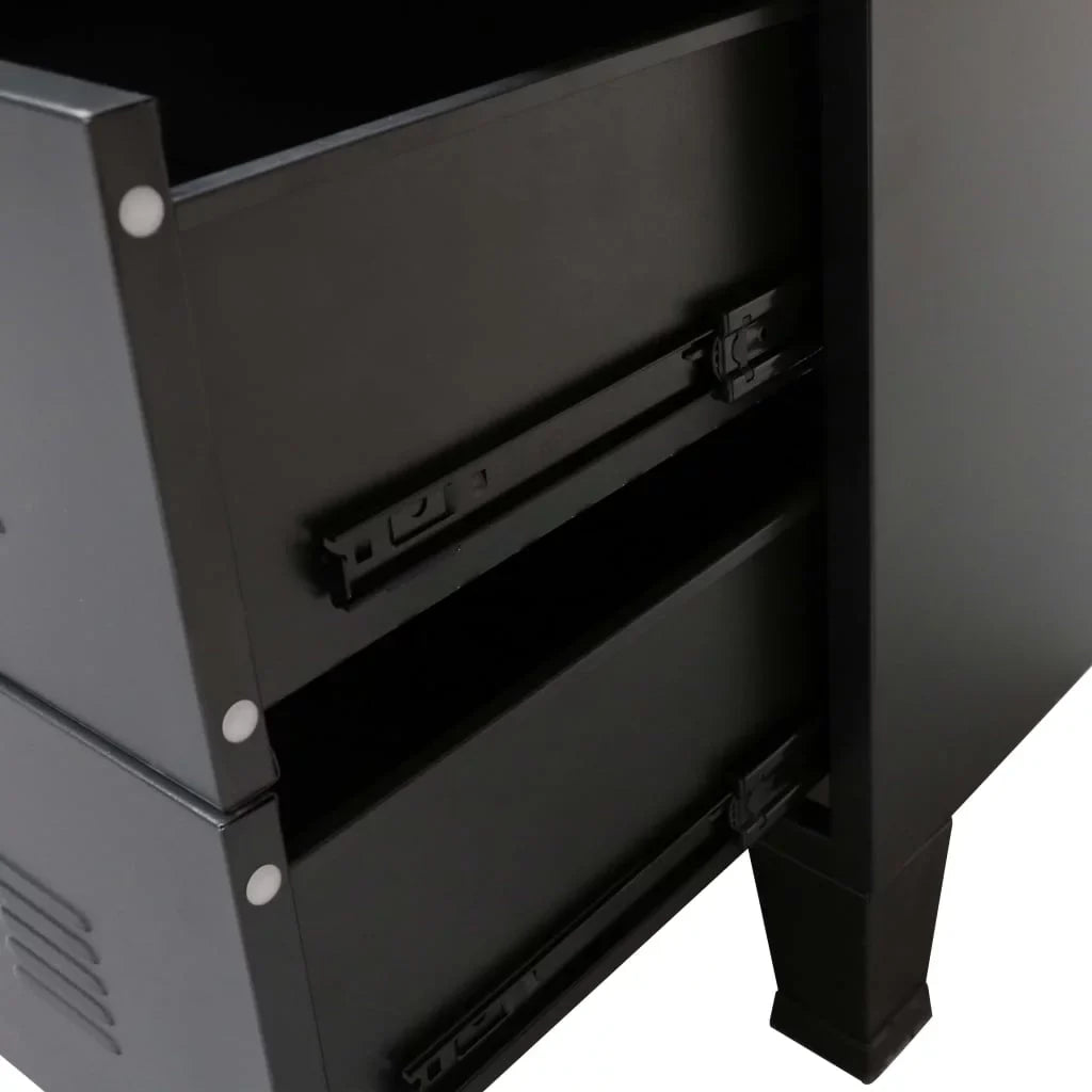 Metal Black Chest 36.6 D Entryway x Inches x with Room Side Industrial 15.7 Dresser Anself H) Furniture 4 Handles End x Living Drawer (W Decor x Bedroom 30.7 Cabinet Storage Hallway Style