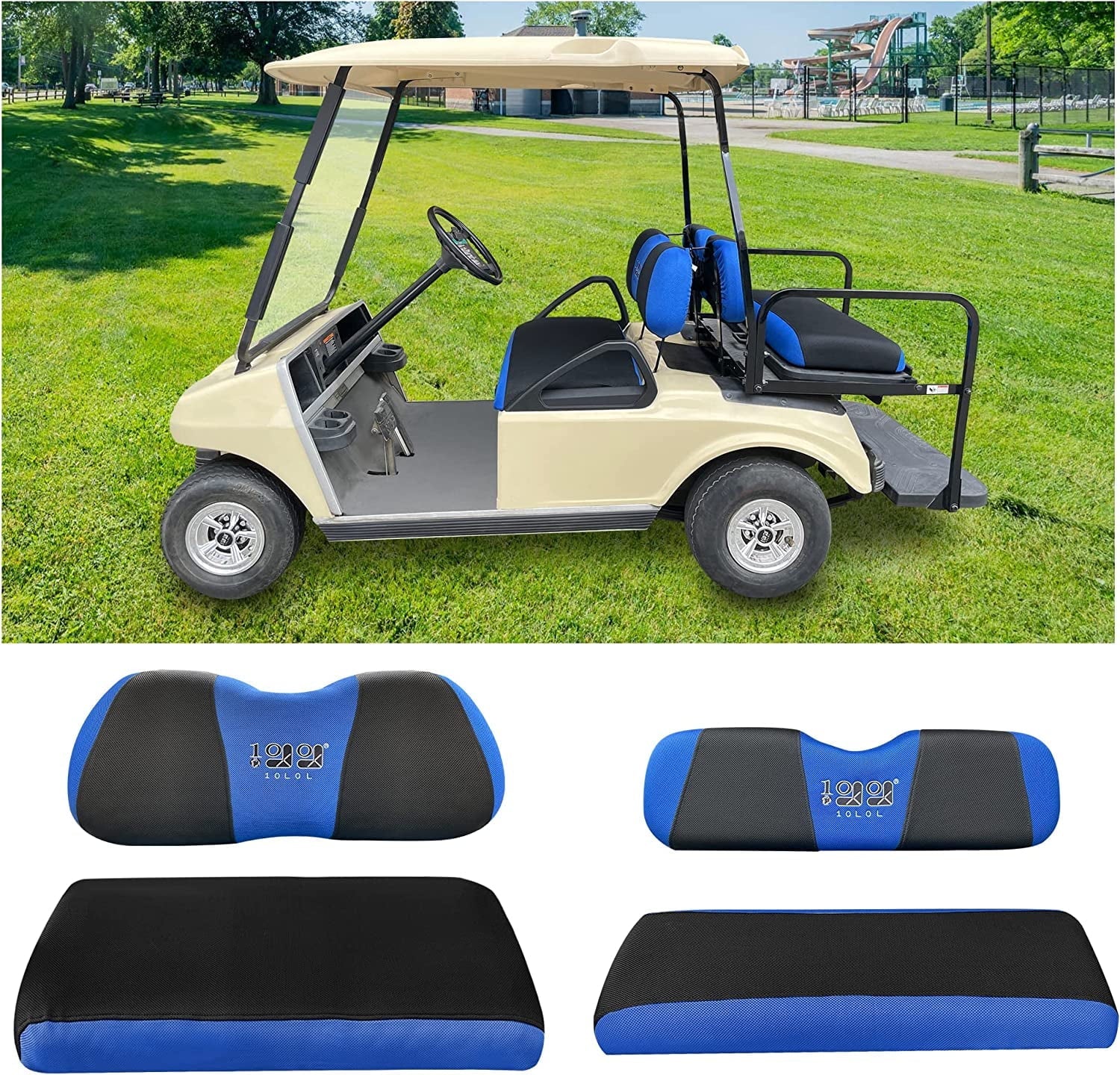 EZGO 10L0L Blue 2000-up for & DS Golf Cover Cart RXV TXT Set Club Front Seat Rear Car Black