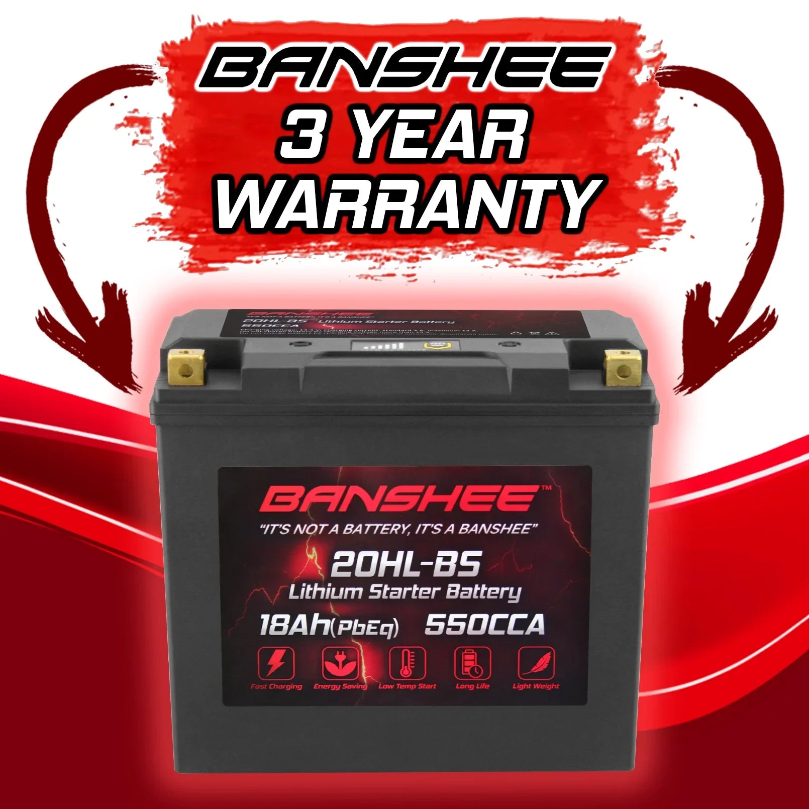 Compatible Touring Battery YTX20L-BS Victory 2002 Cruiser 2002 with Deluxe Motorsports to V92TC Banshee LiFePO4