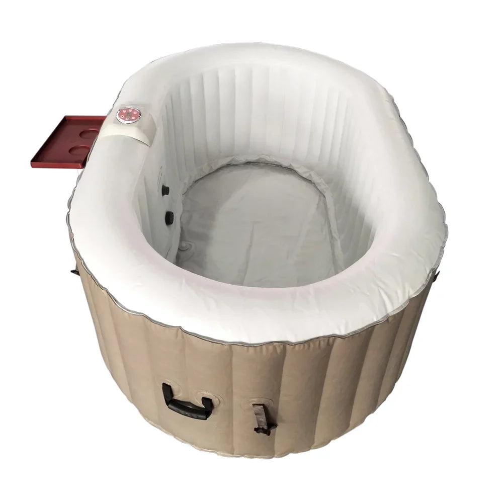 ALEKO Inflatable with Brown Cover Hot Gallon Oval 2 Jetted 145 Person Tub