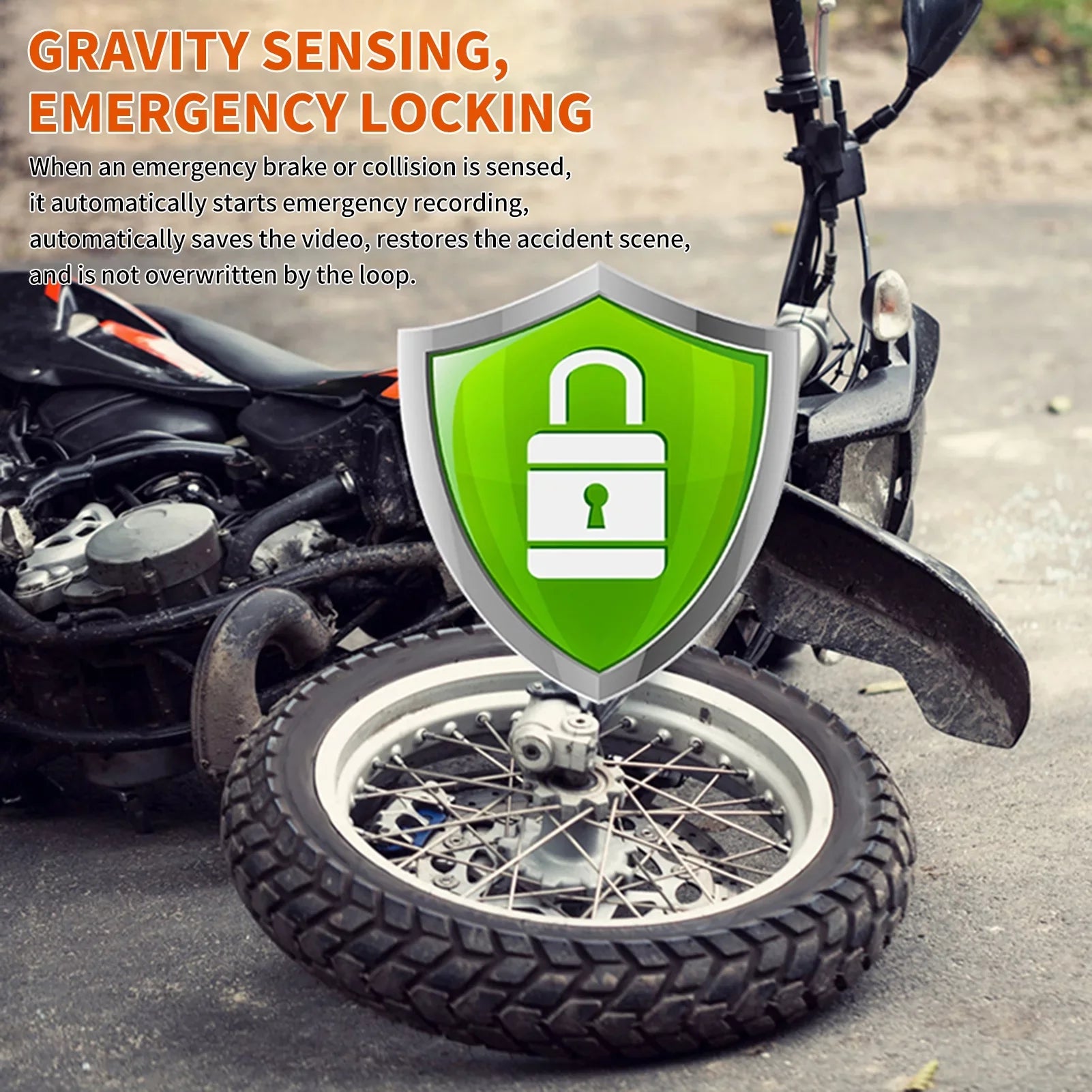 Dash Timed Motorbike card Full Motorcycle storage Camera Night With After Angle,Parking Recording Dcenta Wide Cam,WiFi Body Vision 32G ,120° 1080p Flameout Monitoring, Waterproof Dual