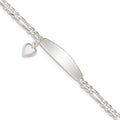 Bracelet for 8inch Fine Heart Sterling Figaro with Women Link 925 Auriga Jewelry Silver ID
