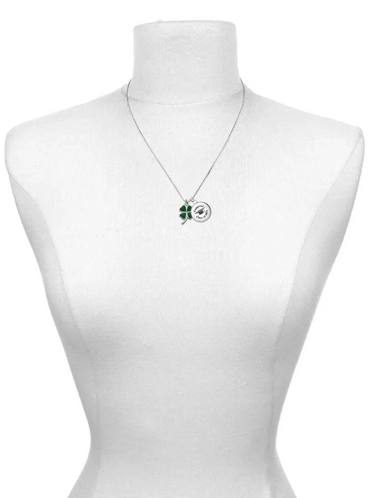 Black Bracelet Virtually Leaves Charm Four Leaf Teachers Dome Heart Clover Rubber Delight with Jewelry Green Can Anything Silvertone Do