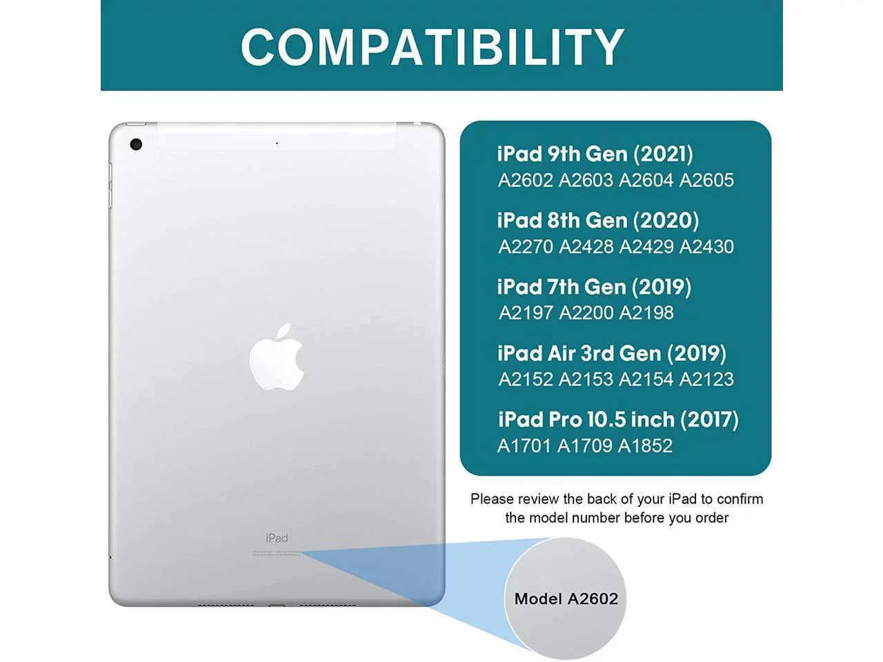 2019 Keyboard for 2021/ Pro 10.2 10.5, Touchpad case Gen Gen inch Backlit Pencil iPad with 7th Rotatable / 3 8th Air 2020/ Keyboard 9th Gen Holder and iPad