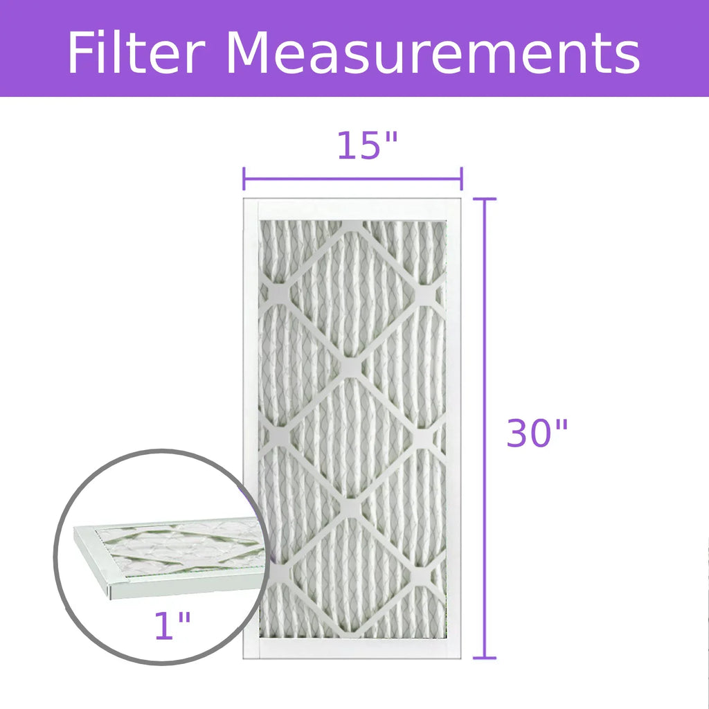 Extended 8, (6 Surface Purolator Pack) Air 15x30x1, Mechanical Filter, Pleated DMK80 MERV