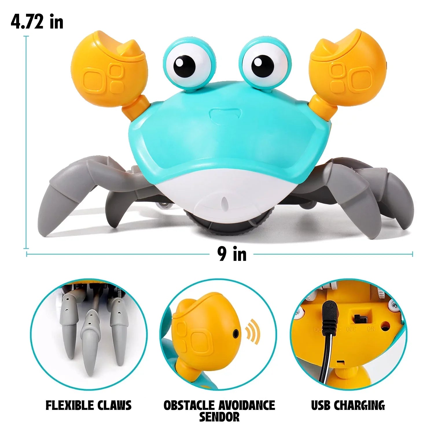 Crab 11 - Ideal 6 8 And 9 Infant For 10 Toddlers 7 & Colorful 4 Baby 5 Birthday Gift 36 12 Walking 3 Old Crawling Kids Sophron Months Crawl Toys Learning & Christmas