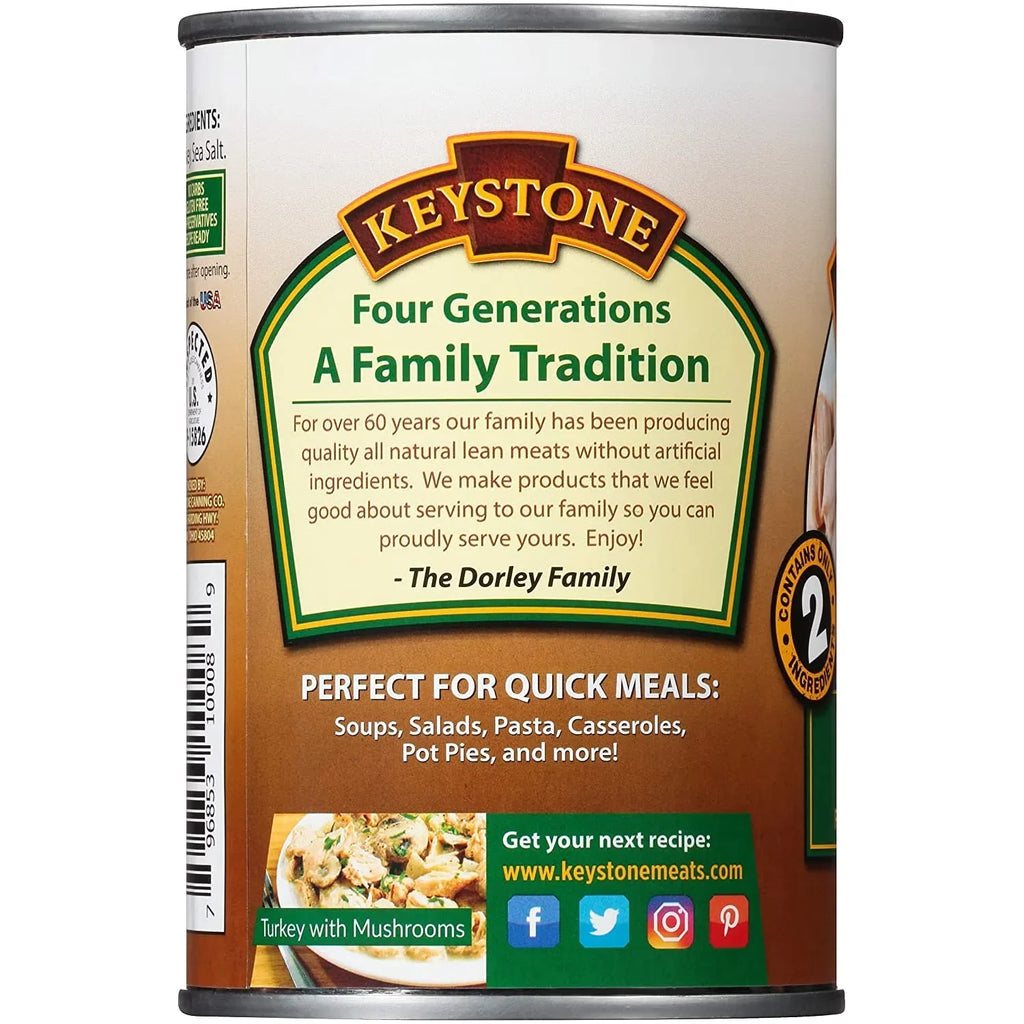 to Hiking All For Turkey Keystone Ready 14.5 Eat Natural oz Backpacking Camping and (12 Pack) Can Emergency Survival Food