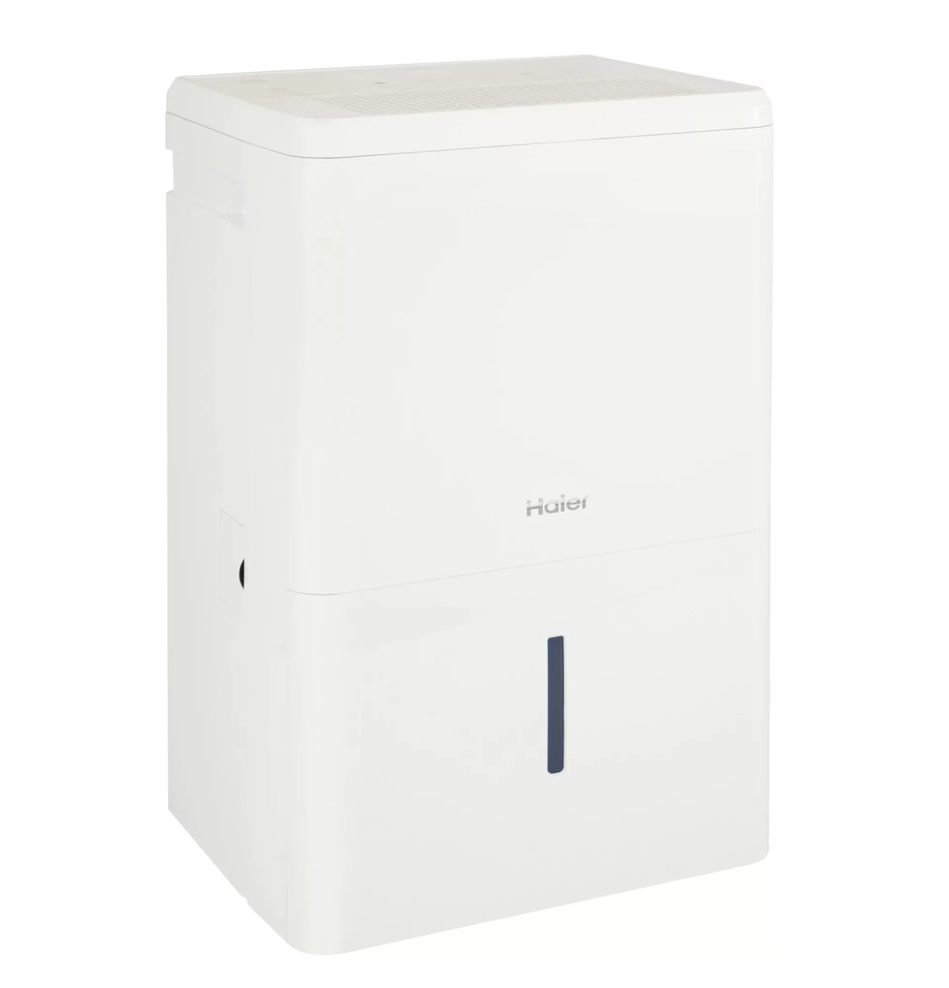 3-Speed Controls (Refurbished) Digital Restored QDHR50LZ Dehumidifier, 50-Pint White Portable Haier LED