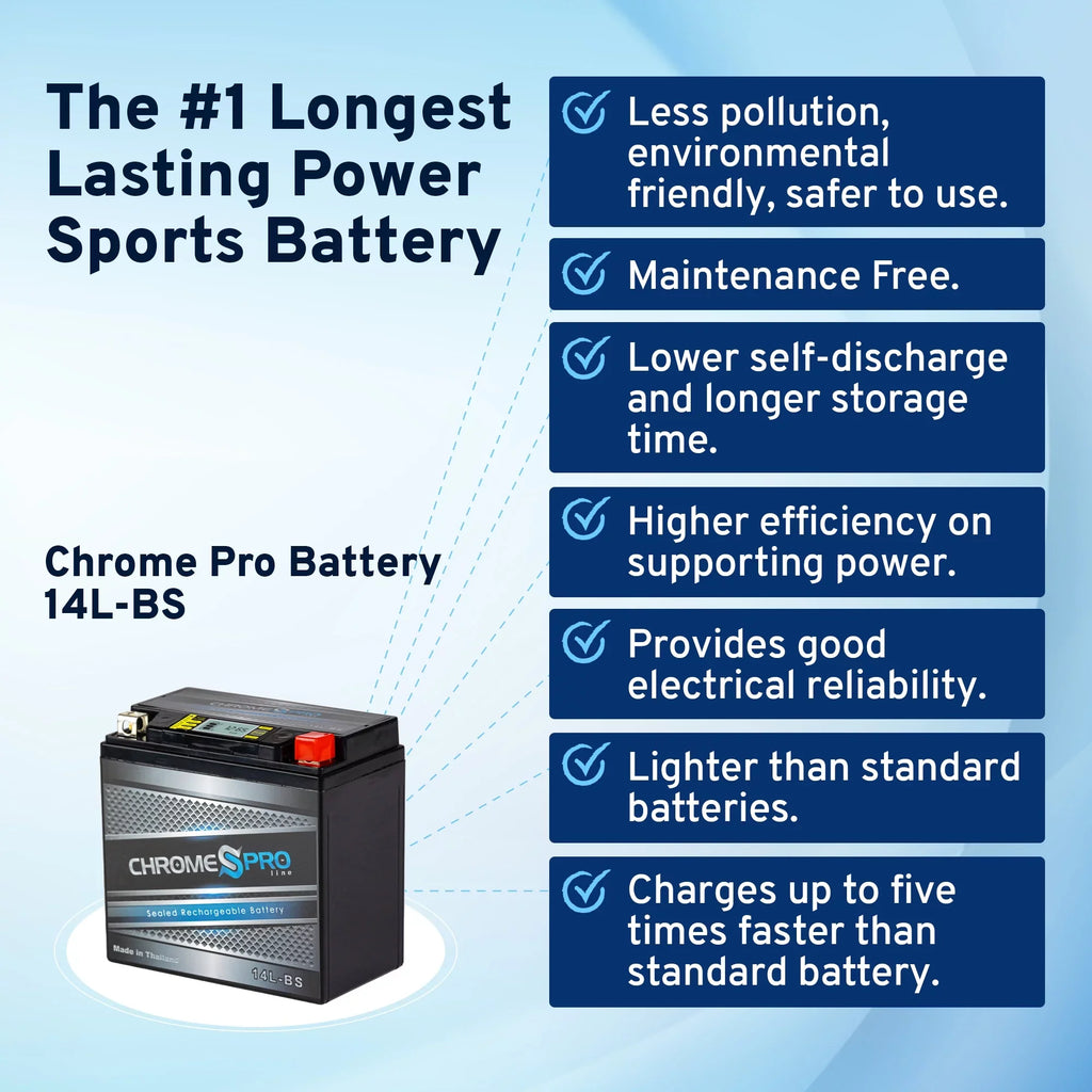 14ah) (ace) Motorcycle Battery Ryker 2021) (2019 Chrome Brp 600cc for Ytx14l-bs Years (14l-bs Battery iGel AGM (can-am) 12volt, - Pro