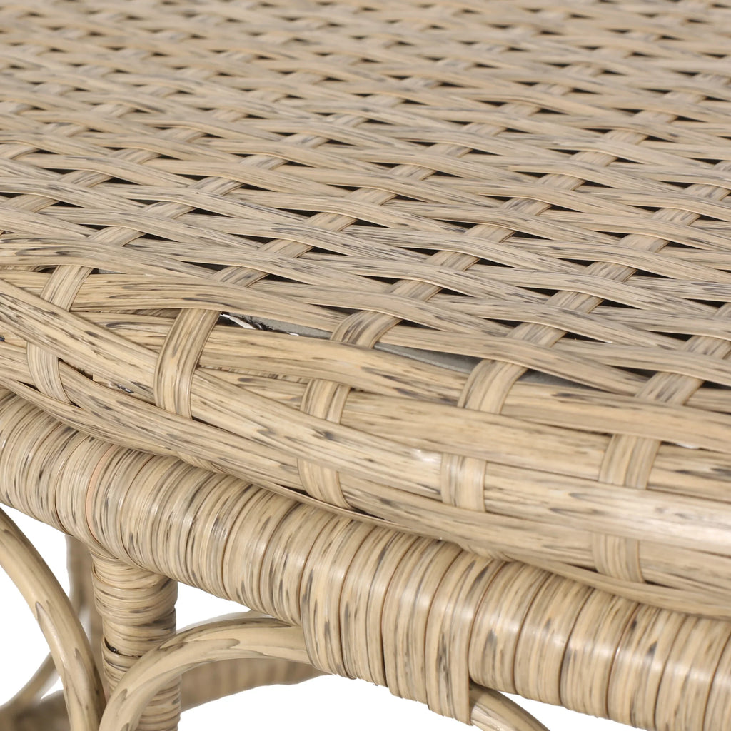 Outdoor Brown and 4 Light Wicker Cushions, Set with Beige Seater Montserrat Chat