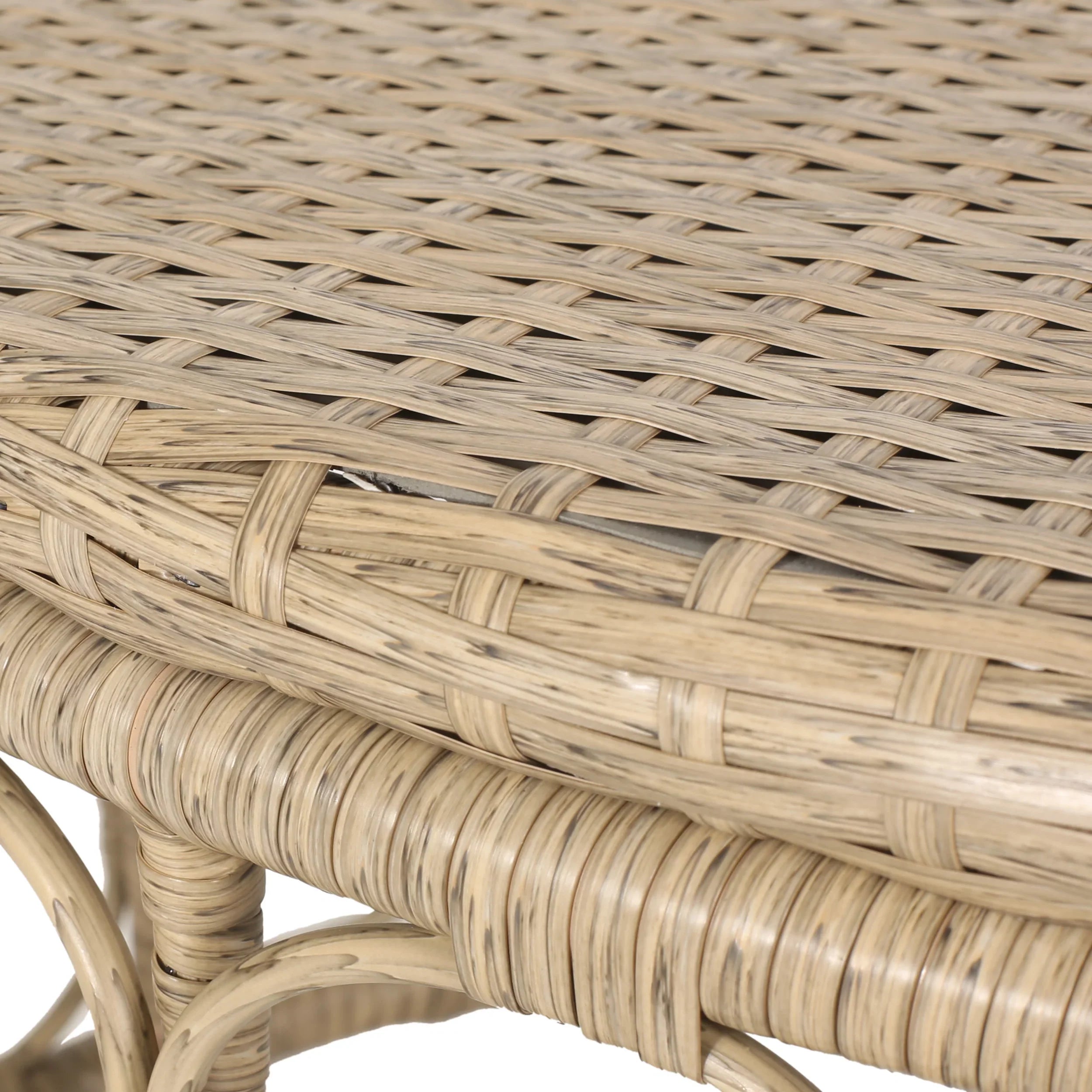Outdoor Brown and 4 Light Wicker Cushions, Set with Beige Seater Montserrat Chat