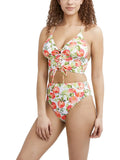 Separate Printed V-Neck Swim BCBGeneration Women's Midkini Lace-Up Top