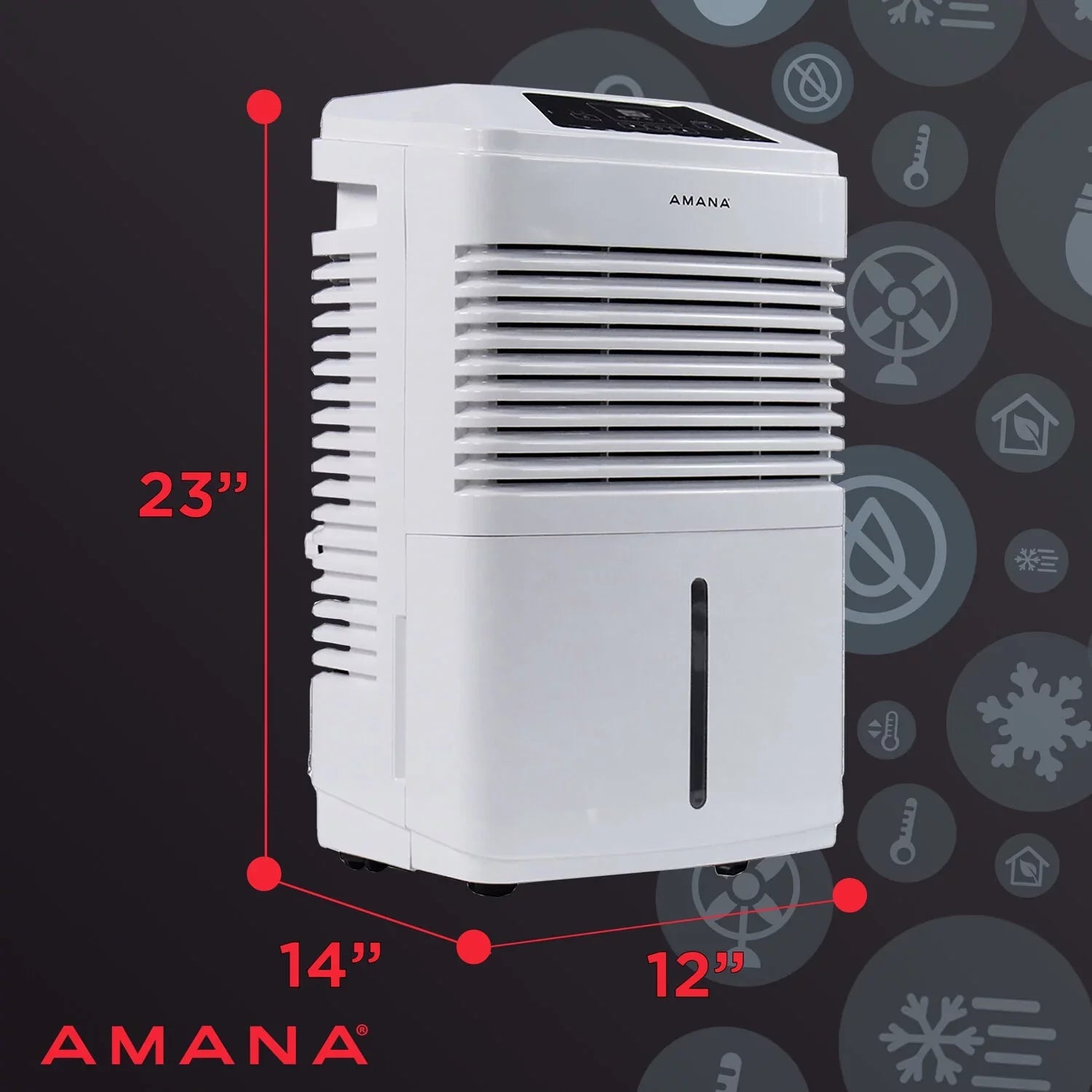 (Refurbished) Restored 1,800 Dehumidifier Amana in 48 Humidistat, White Automatic Adjustable Shut-off Ft Sq Pt -