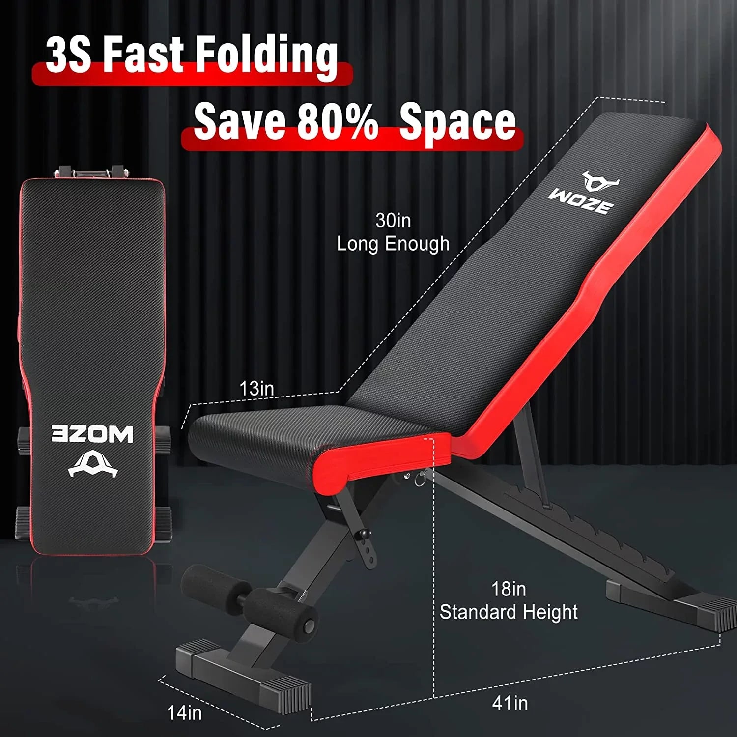 Weight Training, Bench Version Strength for Multi-Purpose Adjustable Home for Foldable Full - Workout Bench, Decline Incline New WOZE Gym Bench Body