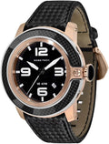 50mm Swiss Case Band Gold Rose Tech Black Watch GR33010 Satin Analog Quartz Men's Sobe Plated
