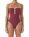 Large Swimsuit, New PURPLE US Kate Pique York One-Piece Convertible Spade
