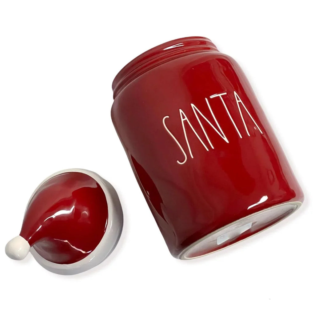 Topper Font Dunn Container Rae SANTA Round Canister LL Red Hat With