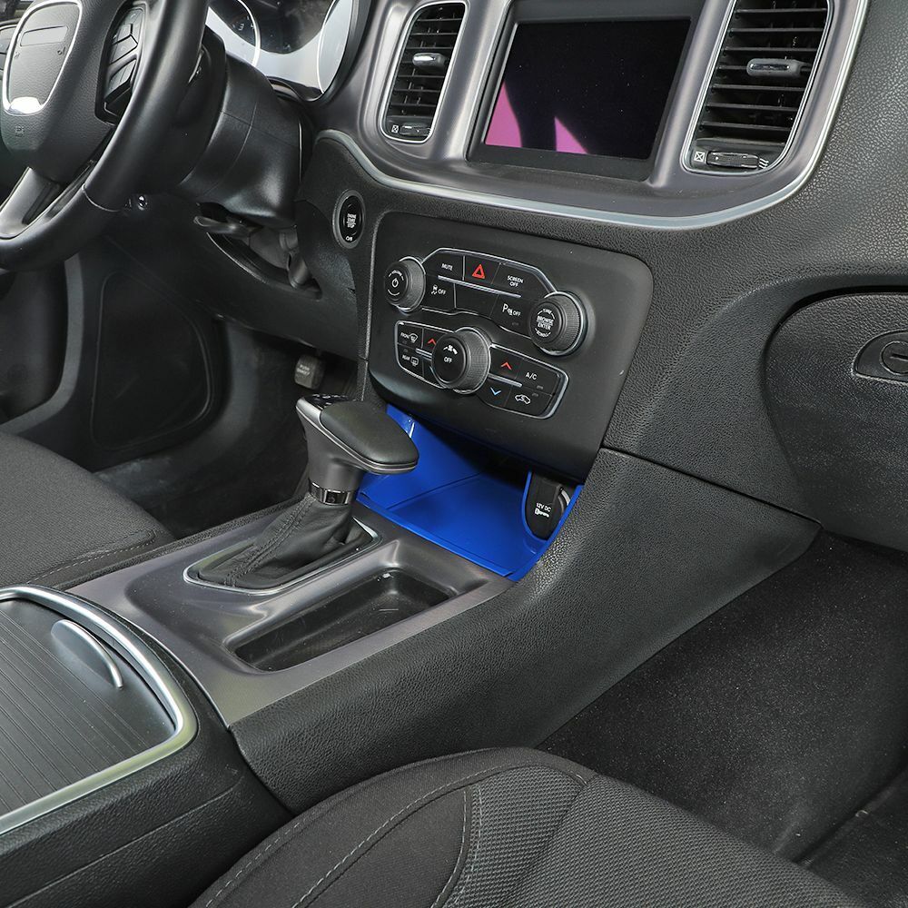 Storage Blue Console Gear Panel Teledu Trim ABS Shift Center