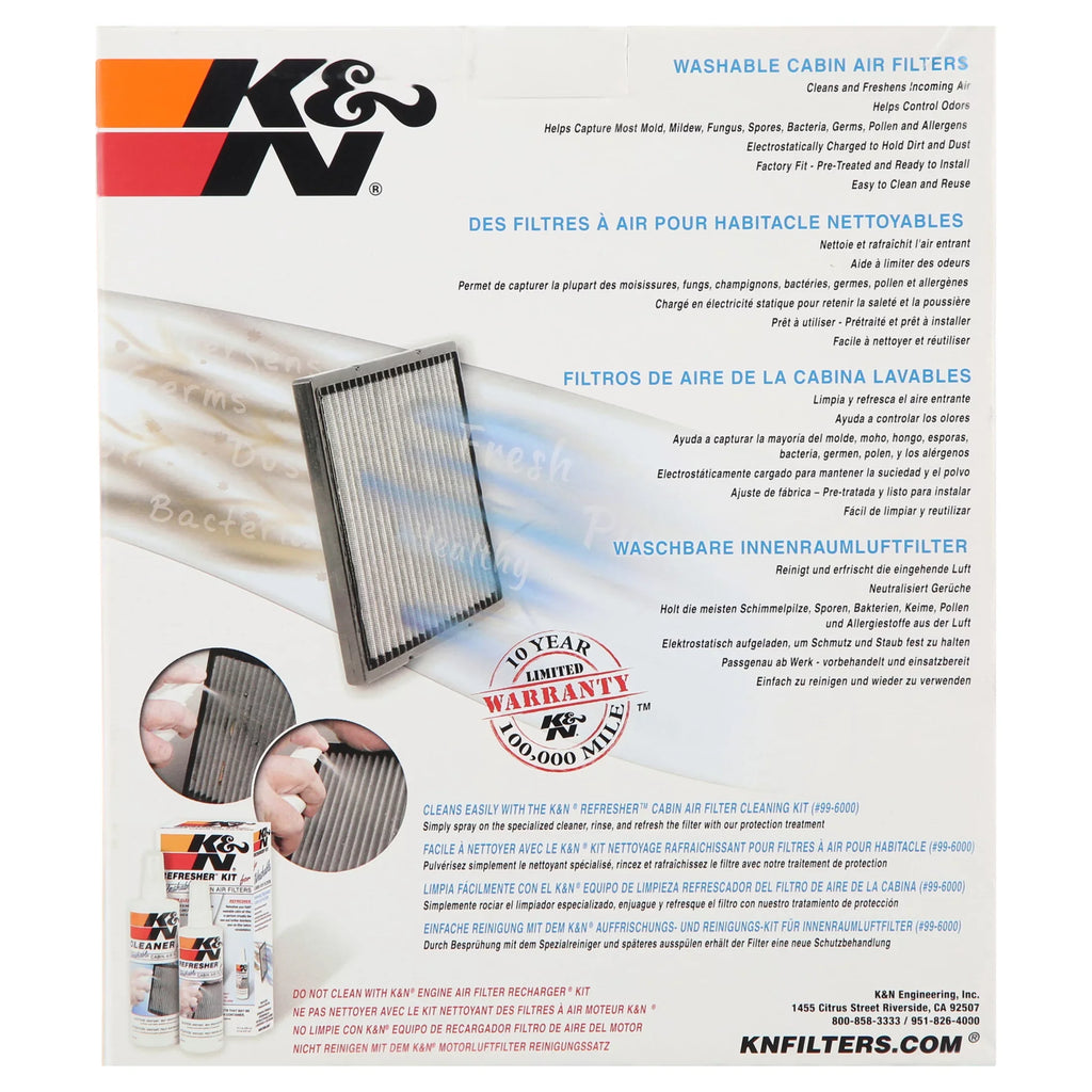 Air Hyundai & Cleans Cabin Reusable Washable and Air Filter Kia, Incoming your K&N VF2014 Freshens for