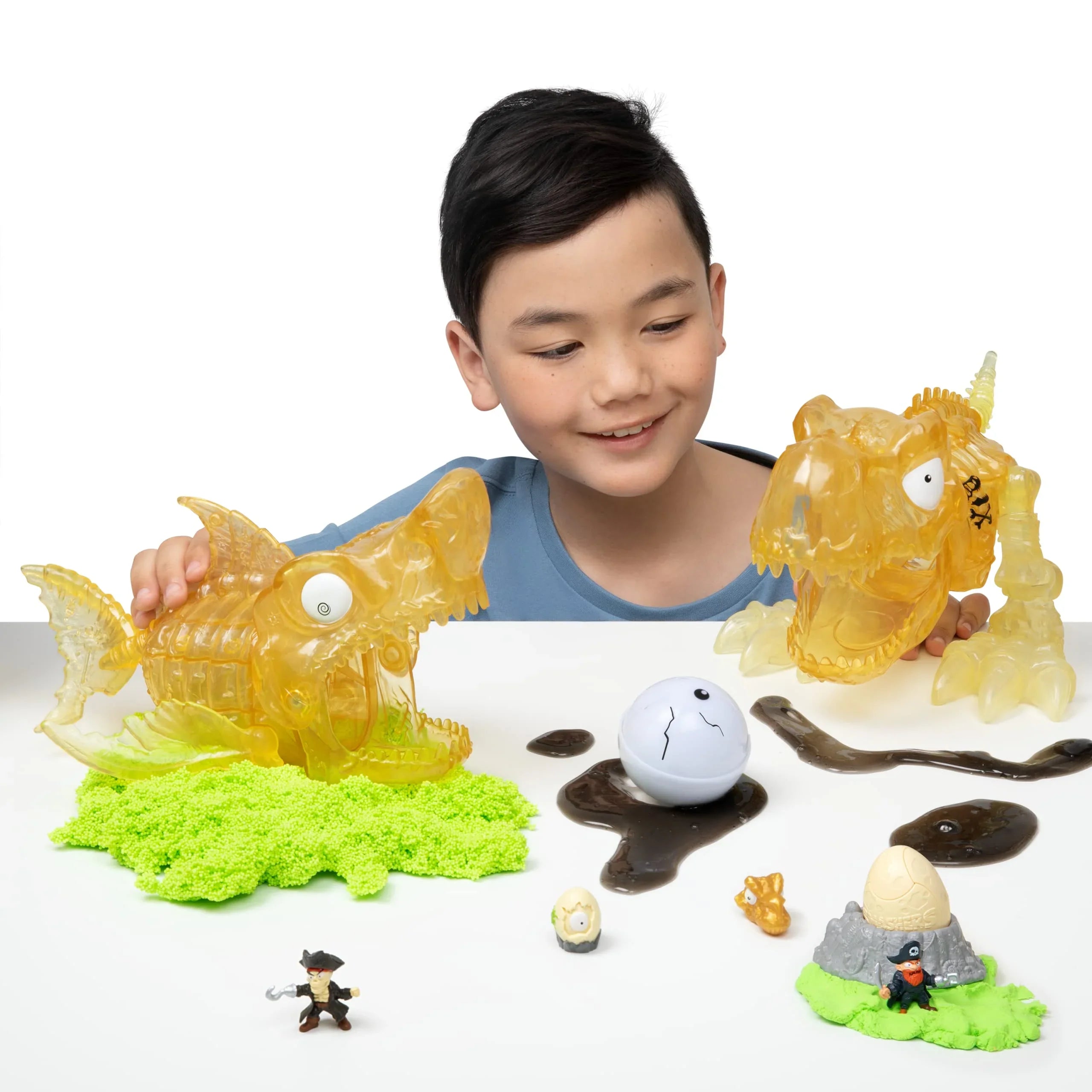 by Dinosaur Toy, Smashers More Dino 30 and (T-Rex) Skull Prehistoric Discovery Eggs with Island Surprises, 5+ Over Age Toys, Slime, and Figurines, Giant ZURU Mini Sand