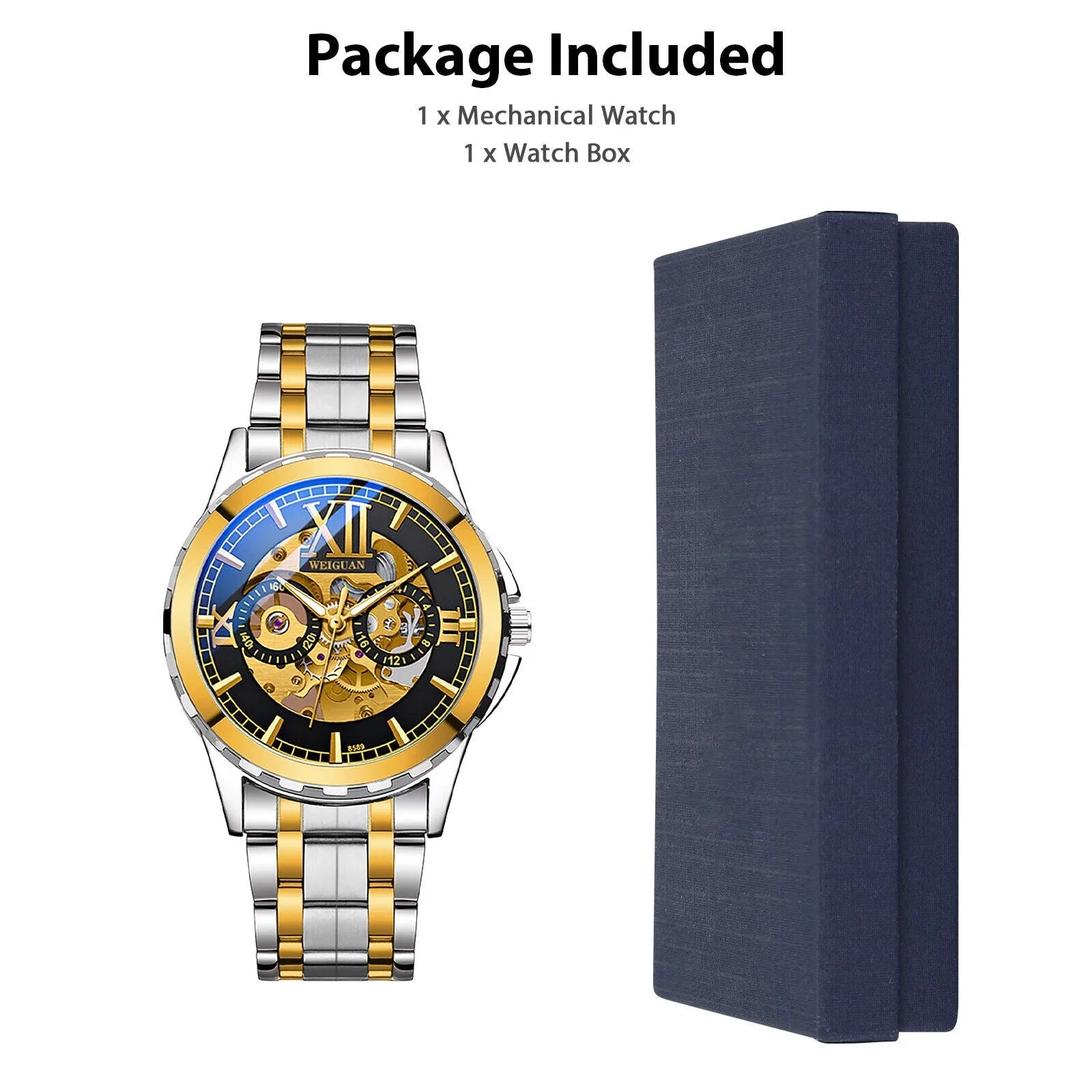 Luxury Automatic Mechanical Waterproof Steel Wrist Watch Stainless Men Business