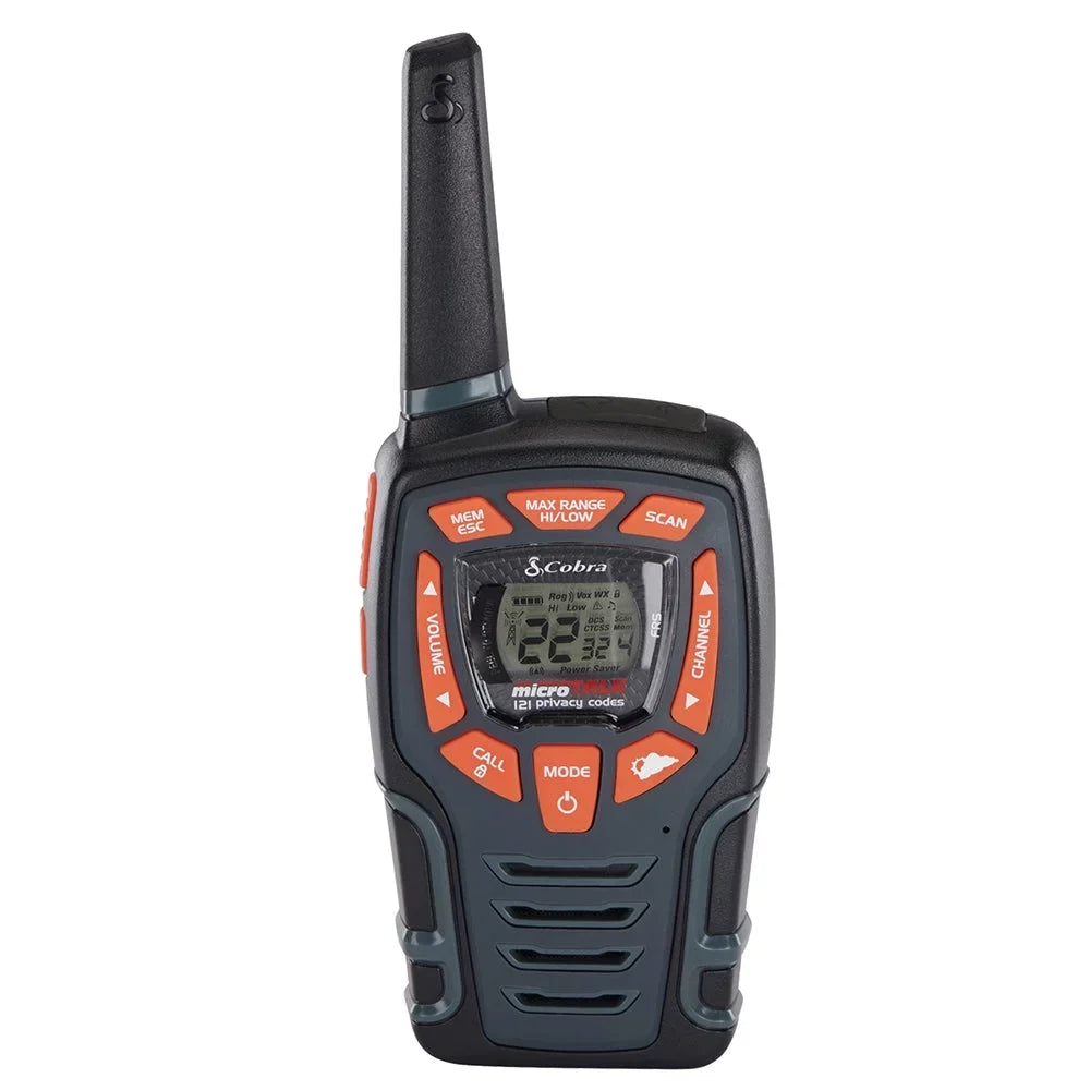 Two-Way Range ACXT545 Long - Radio Talkies Set Rechargeable, 22 28-Mile Channels, Cobra for Adults Walkie Weather-Resistant (2-Pack)
