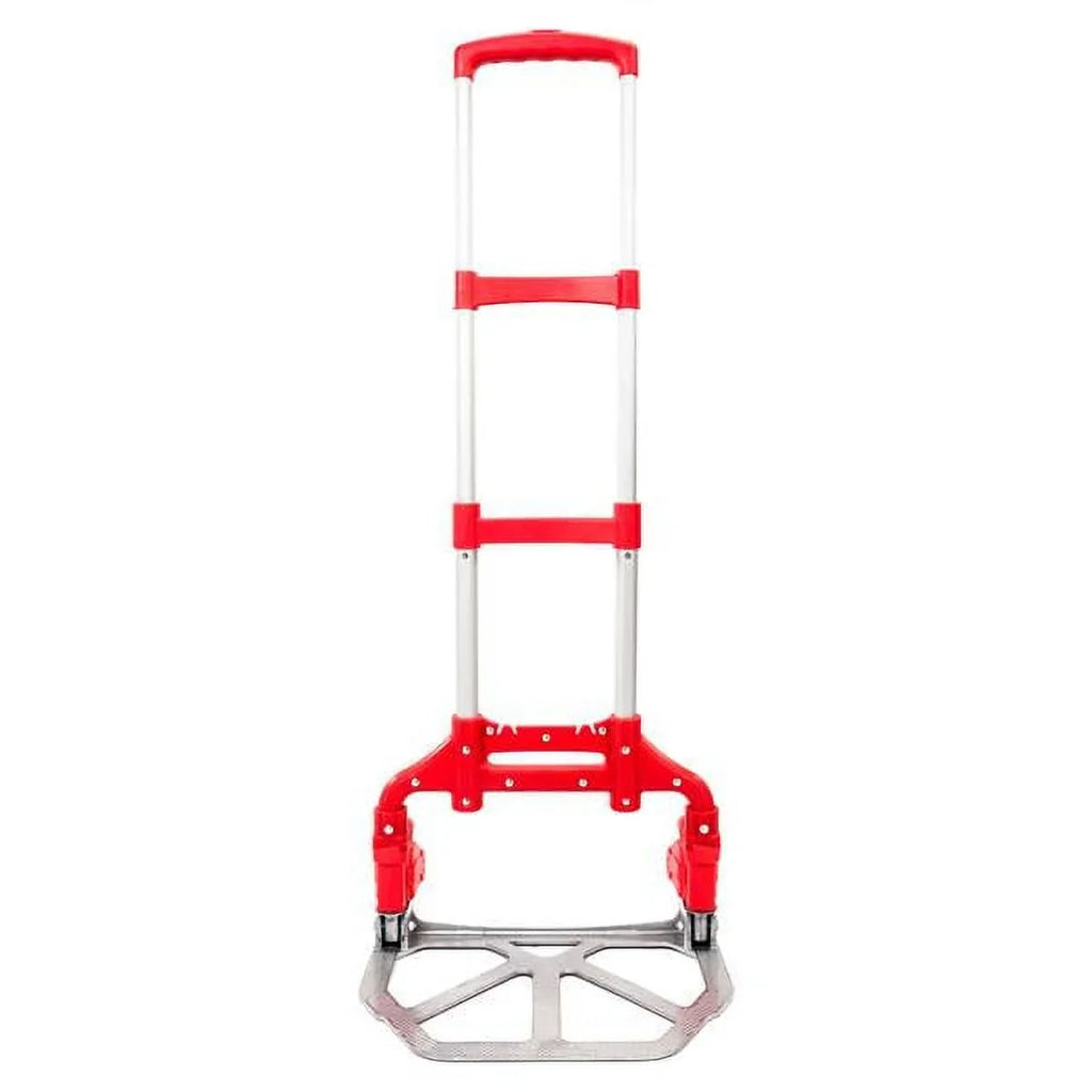 Red Trolley Truck Portable Luggage Collapsible Push Hand Dolly Cart Folding Aluminium