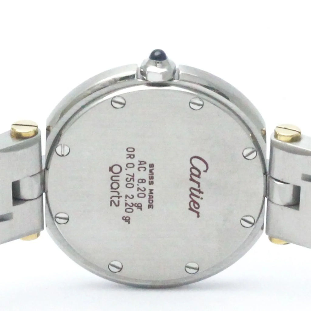 Round Steel Ladies Quartz Santos CARTIER Pre-Owned BF568475 Watch Polished (Good) 18K Gold