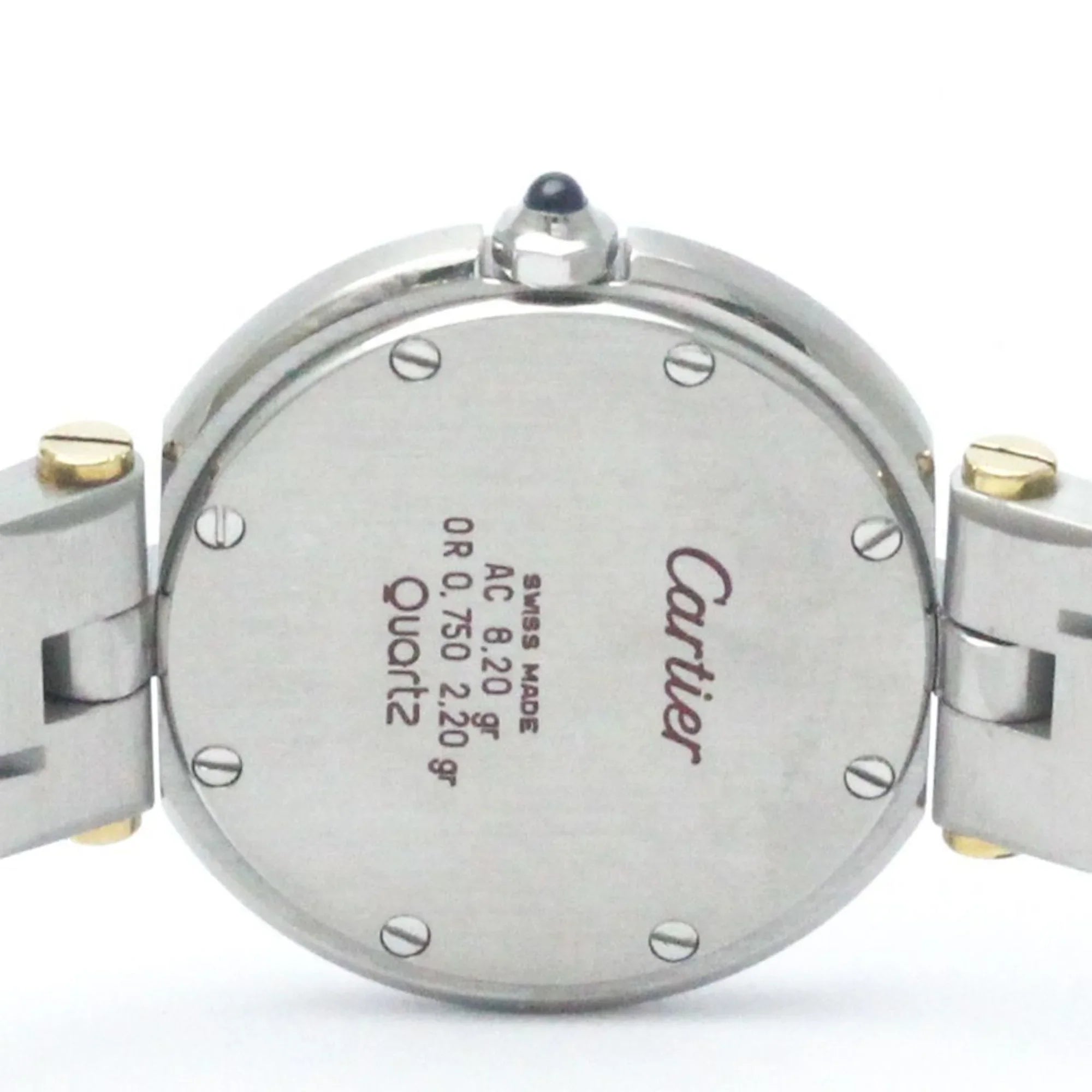 Round Steel Ladies Quartz Santos CARTIER Pre-Owned BF568475 Watch Polished (Good) 18K Gold