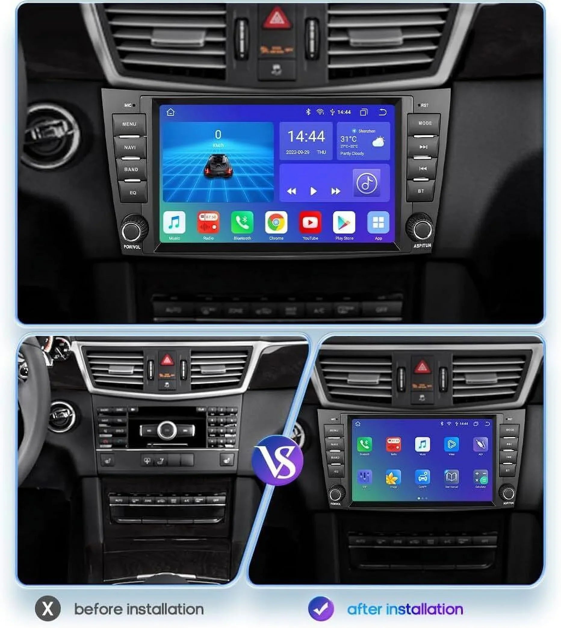 1280*720 Benz Stereo GPS Mercedes for E-Class 8" Nav Car Radio W219 DSP Carplay