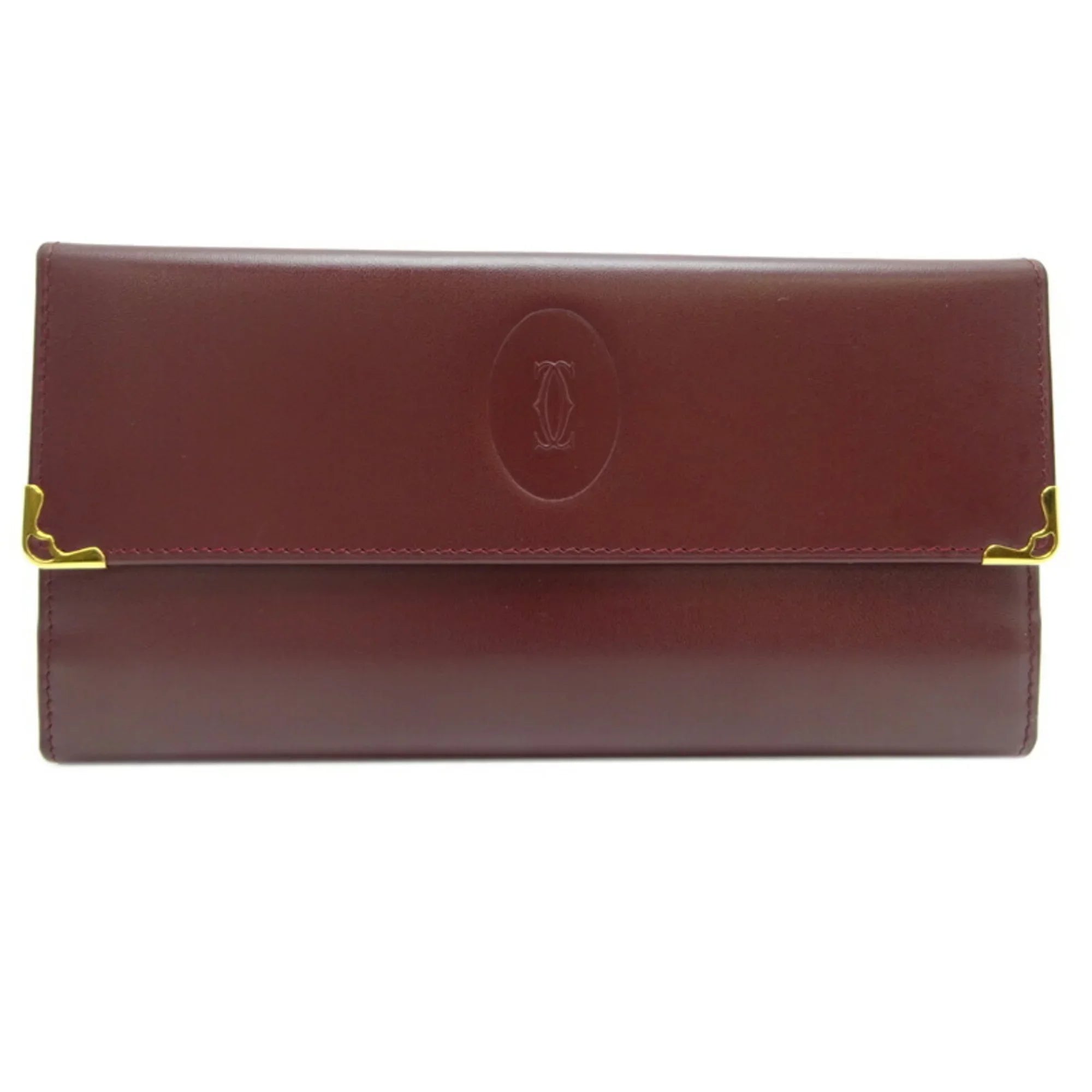 (Good) Women's Mastline Bordeaux (Red) Wallet Cartier Pre-Owned Long Leather