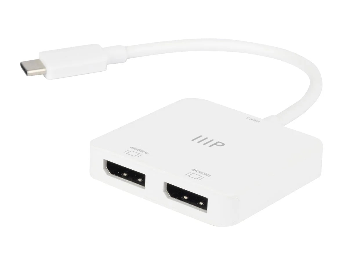 with with Thunderbolt 3 to Compatible Devices 4K@60Hz) Dual 4K USB-C DisplayPort Windows (Dual and Adapter MacOS Monoprice