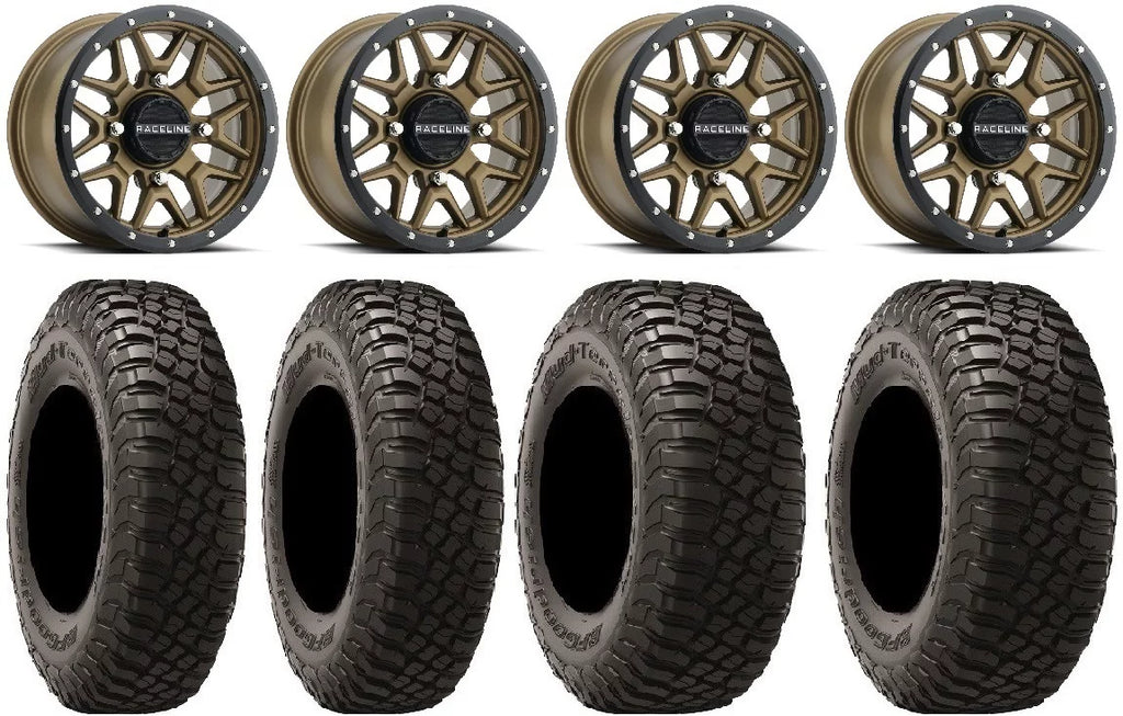 Krank Defender Outlander KM3 Renegade 27" Raceline BFG 14" Can-Am Maverick Tires Wheels Commander Bronze