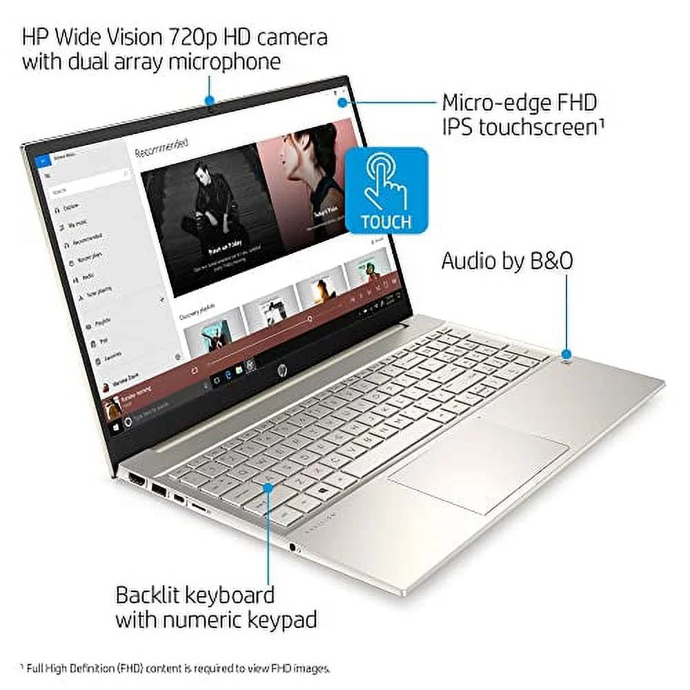 DDR4 WiFi-6 Gen Laptop Xe USB Intel 2TB i5-1135G7 11th Webcam Pavilion 2022 Touchscreen w/ 4-Core Bluetooth FHD HP Home 15.6" SSD 32GB Graphics 11 HDMI Iris Backlit Windows 32GB Keyboard NVMe