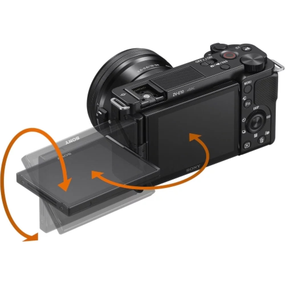 Transcend |16-50mm Camera Card + ZV-E10 Bag Memory (Black) Sony Cleaning + with Flexible Lens (5 Items) Camera Mirrorless Tripod Kit 64GB Bundle +