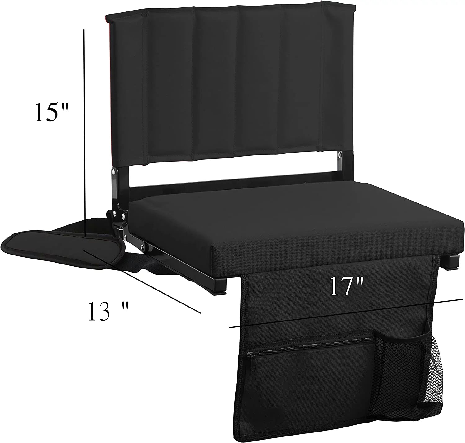 Bleachers Cushion Cup with Chairs CozyBox 2-Pack Foldable and Padded Stadium Stadium of for Seat Holder with Strap