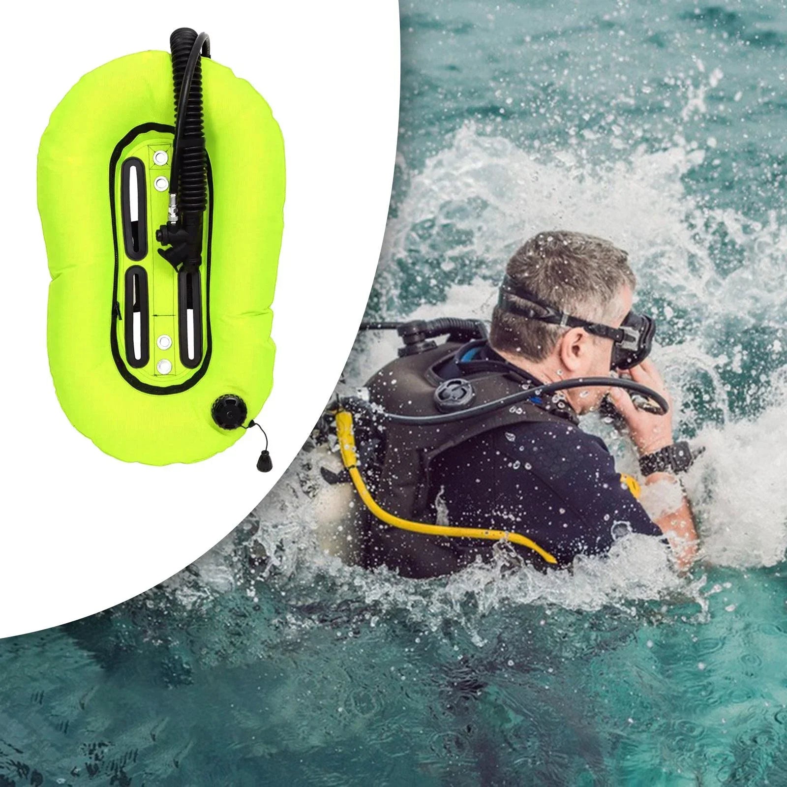 Scuba Wing Yellow Set Compensator,Easy BCD Use,Durability for Buoyancy funtasica Single Diving Diving to Snorkeling Scuba Adult Donut Tank,BCD
