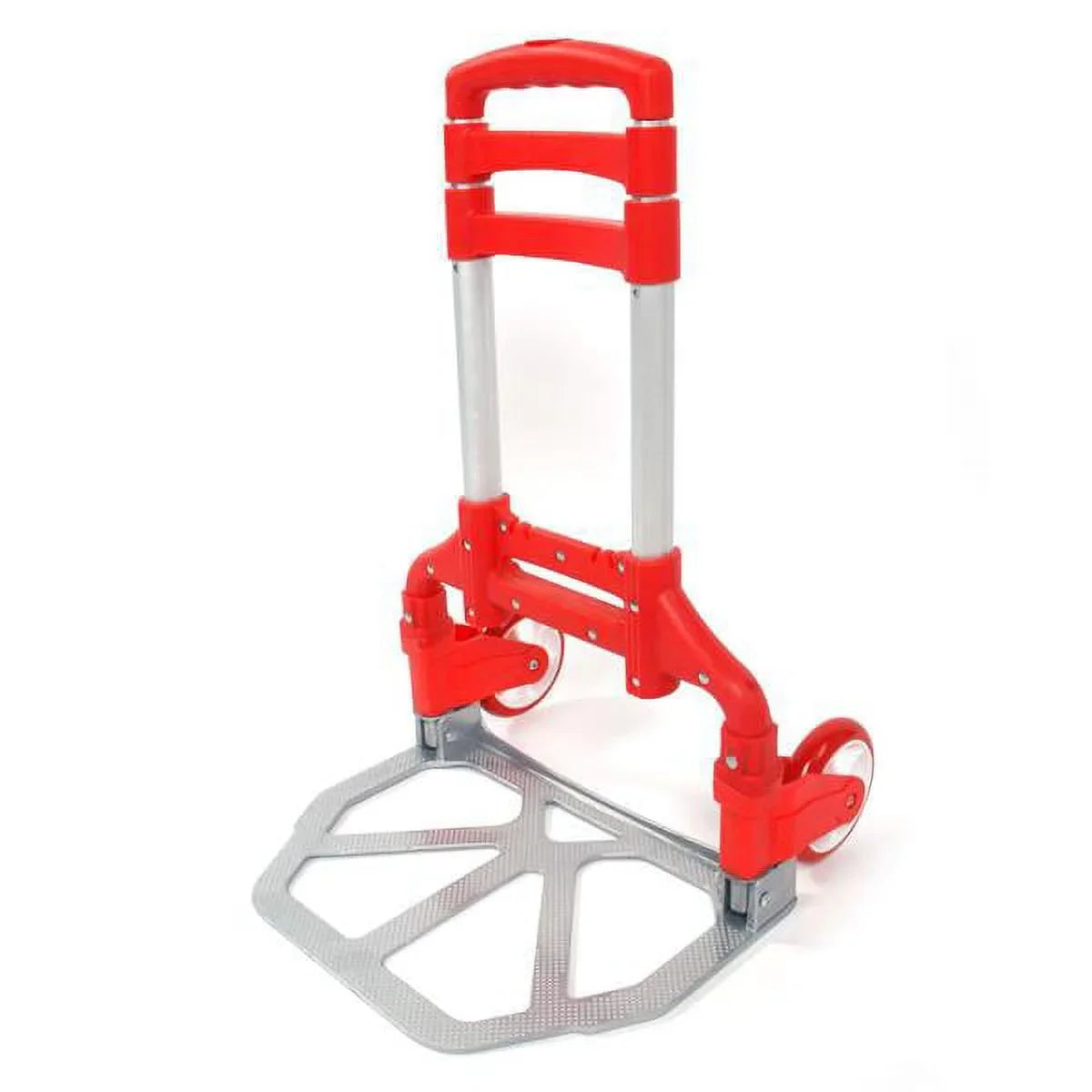 Red Trolley Truck Portable Luggage Collapsible Push Hand Dolly Cart Folding Aluminium