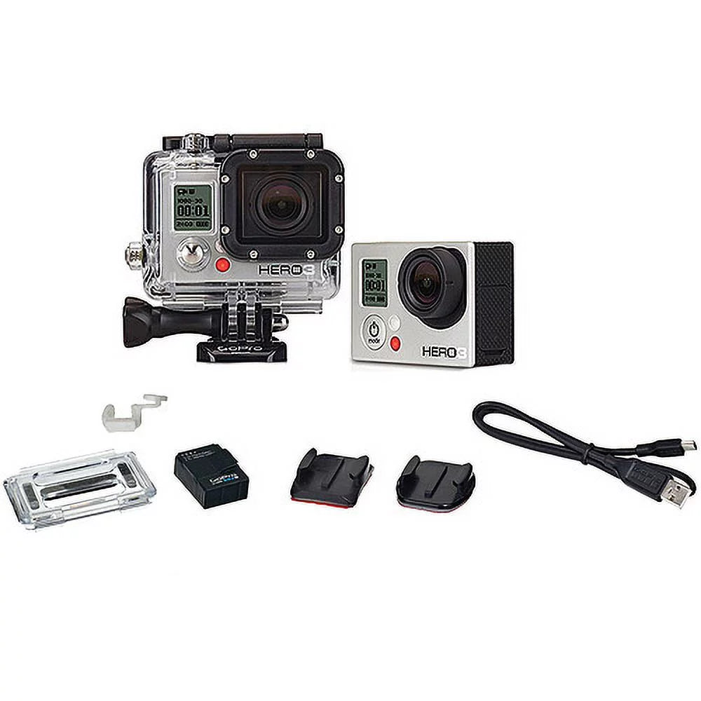 '- Silver GoPro CHDHE-301 Camcorder Refurbished HERO3
