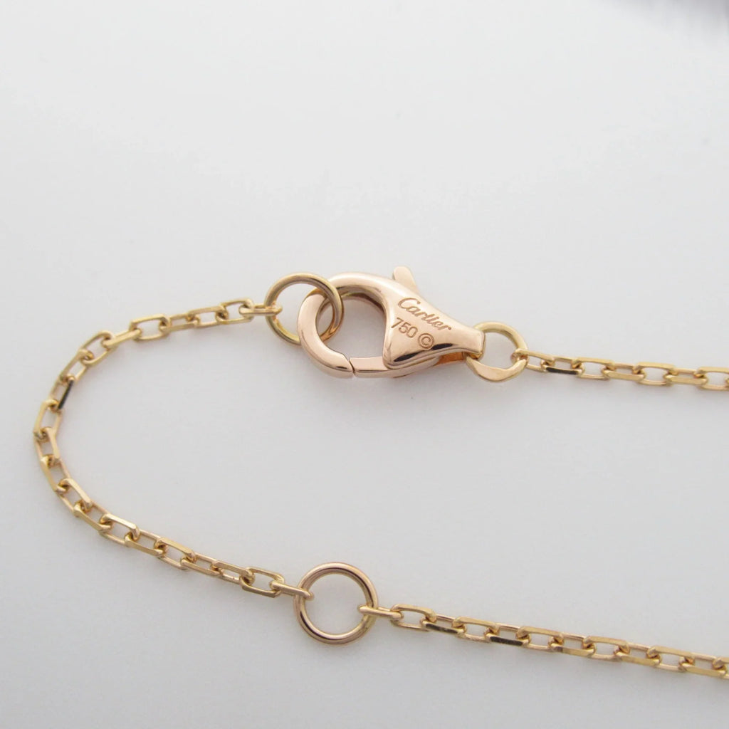 double Gold) Clear Necklace Logo Pre-Owned diamond (Good) K18PG(Rose Clear Necklace CARTIER