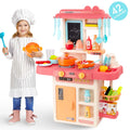 for Food, Sounds Lights, Toys Play Kitchen Accessories Pink Set Toys Toy 42-Pack Kitchen for Girls Real with and Pretend for Toddlers, Toddler Boys, Set Educational Preschool Kids