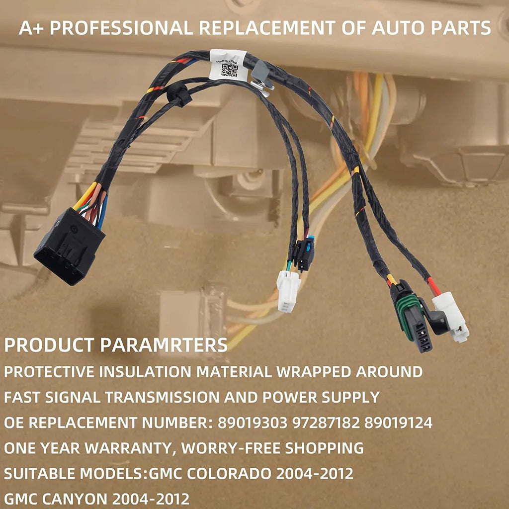 89019303 Compatible GMC 2004-2012 Heater Harness Wiring A/C Canyon Dasbecan 97287182 Chevrolet 89019124 Replaces# Blower with Motor Colorado