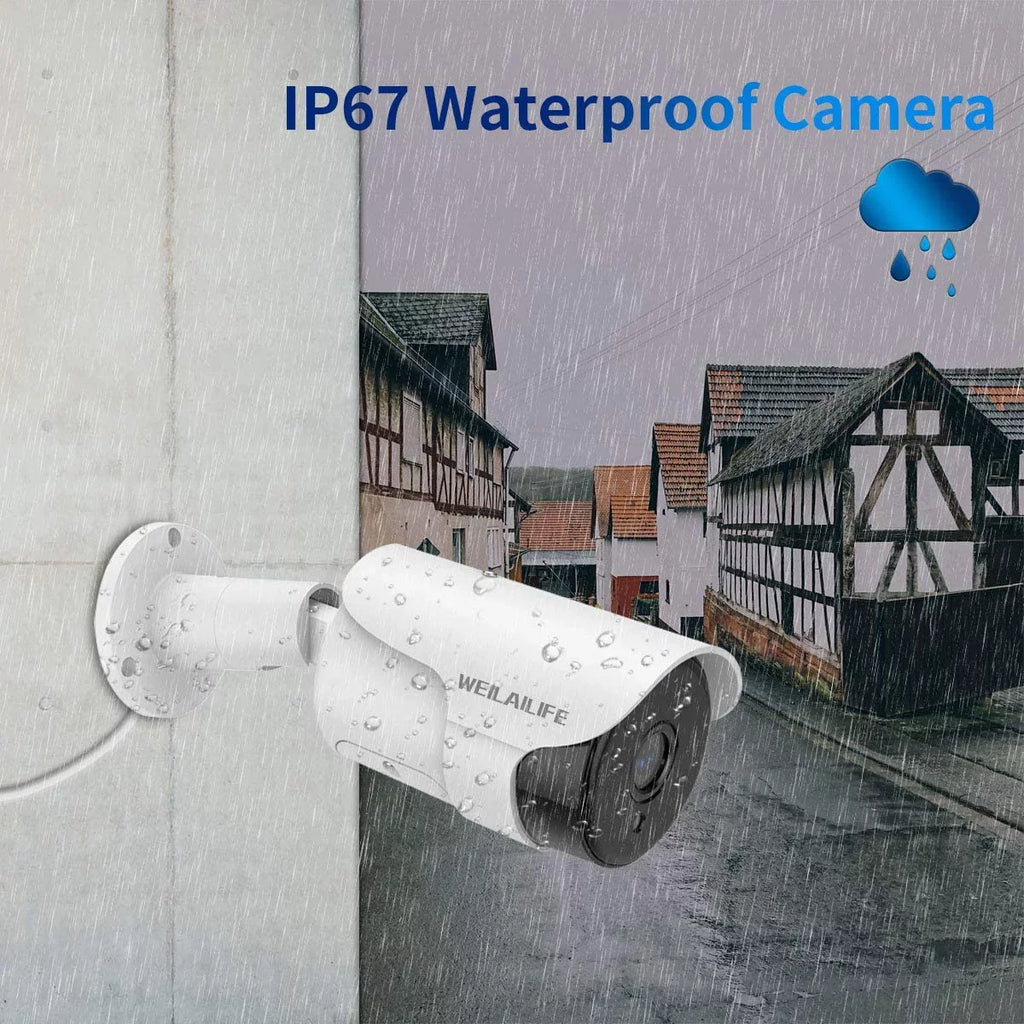 with Cameras 4TB Camera 8pcs Outdoor/Indoor Security Way 8 for IP Audio} NVR Channel System, PoE {5.0MP Recorder Wired Use HDD Two